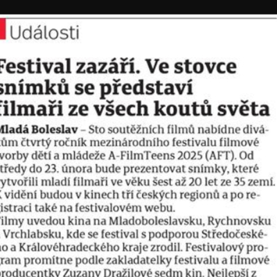 Napsali o nás: Festival zazáří. Ve stovce snímků se představí filmaři ze všech koutů světa
